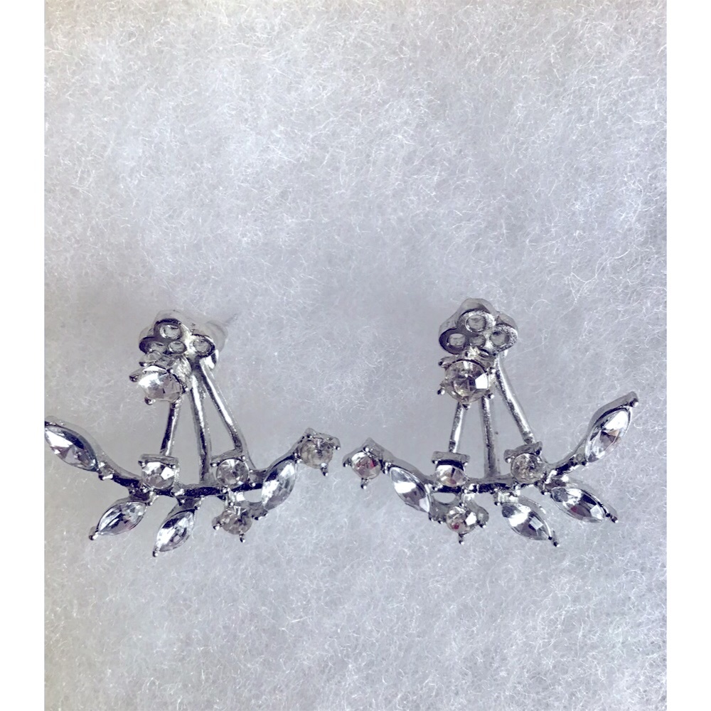 Silver Studs with 8 Crystal Rhinestones